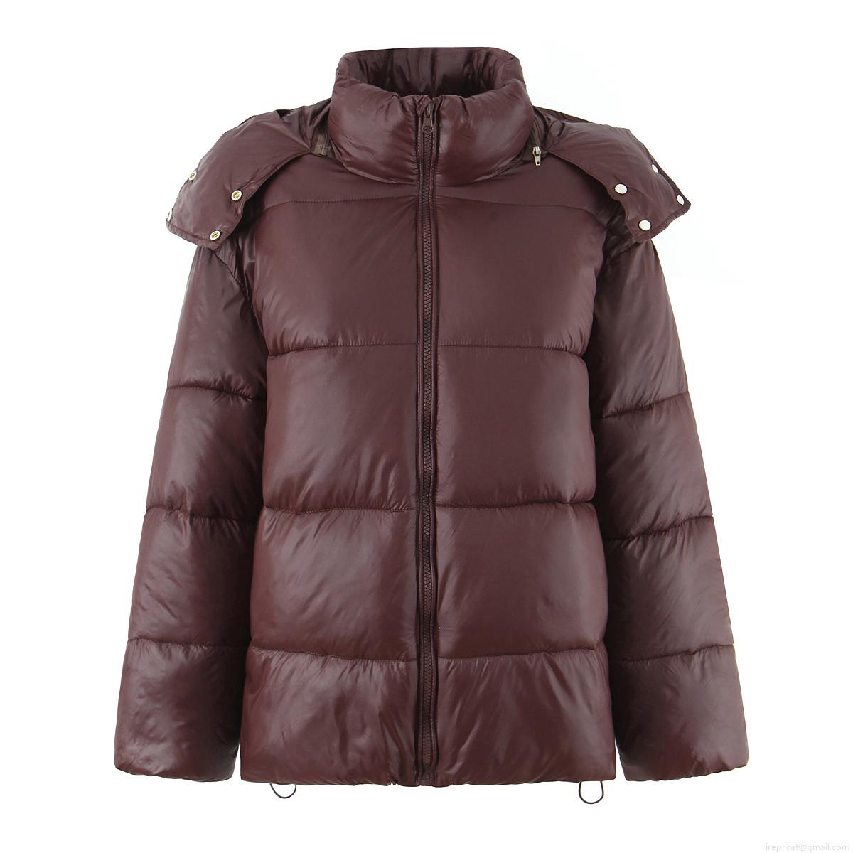Women's Glossy Hooded Puffer Jacket Shiny Waterproof Long Sleeve Thickened Cotton Padded Coat Winter Warm Windproof Outerwear Streetwear For Ladies