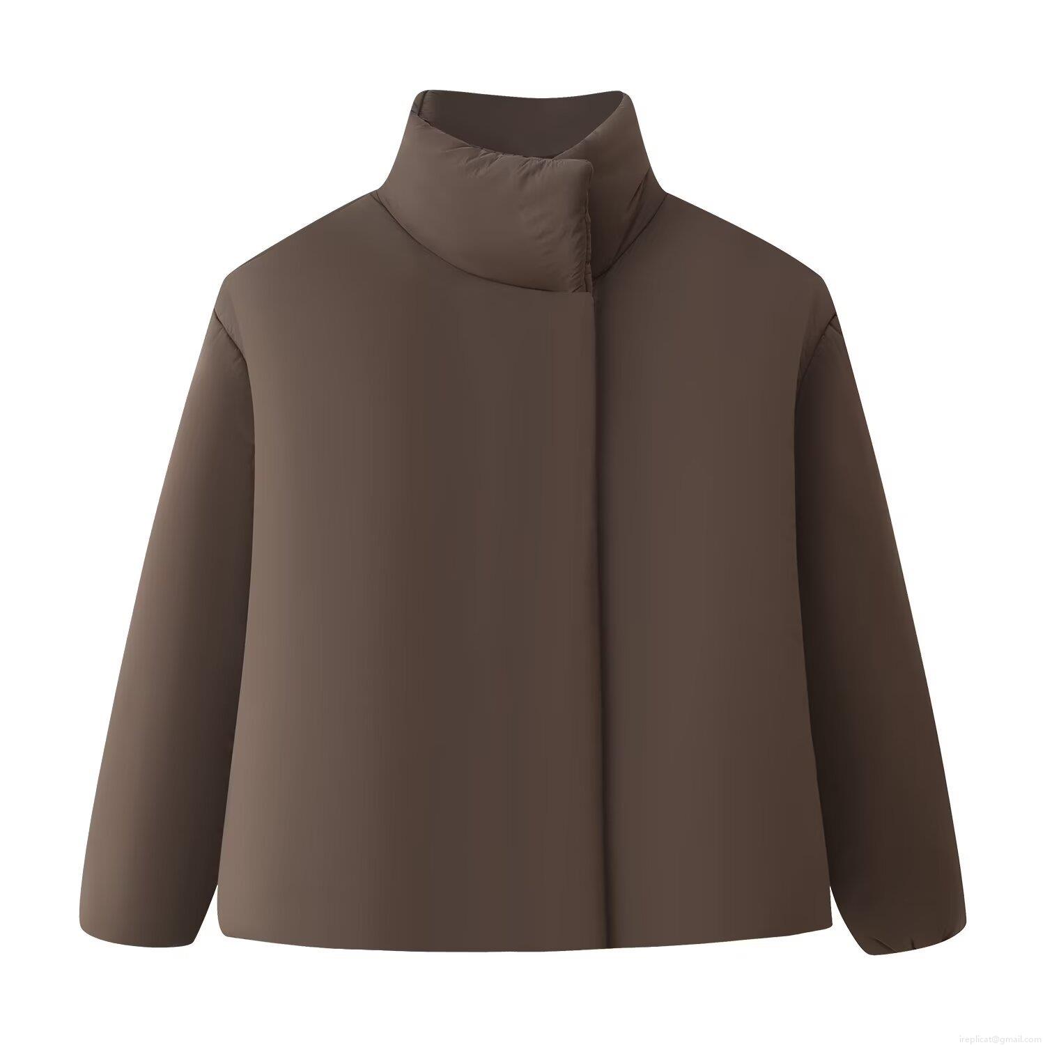 Women's Casual Loose Padded Jacket Stand Collar Long Sleeve Solid Color Winter Coat Minimalist Streetwear Outerwear For Women Polyester Padded Jacket With Concealed Button