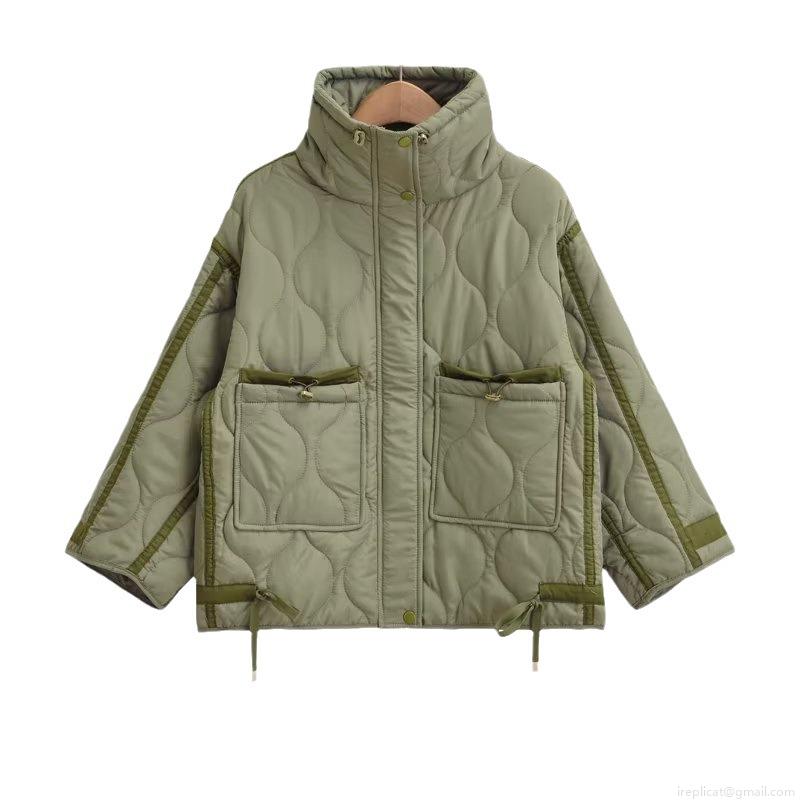 Women's Y2K Quilted Padded Jacket Chenille Polyester Stand Collar Zipper Loose Fit Short Puffer Coat Winter Streetwear Warm Outerwear Clothing