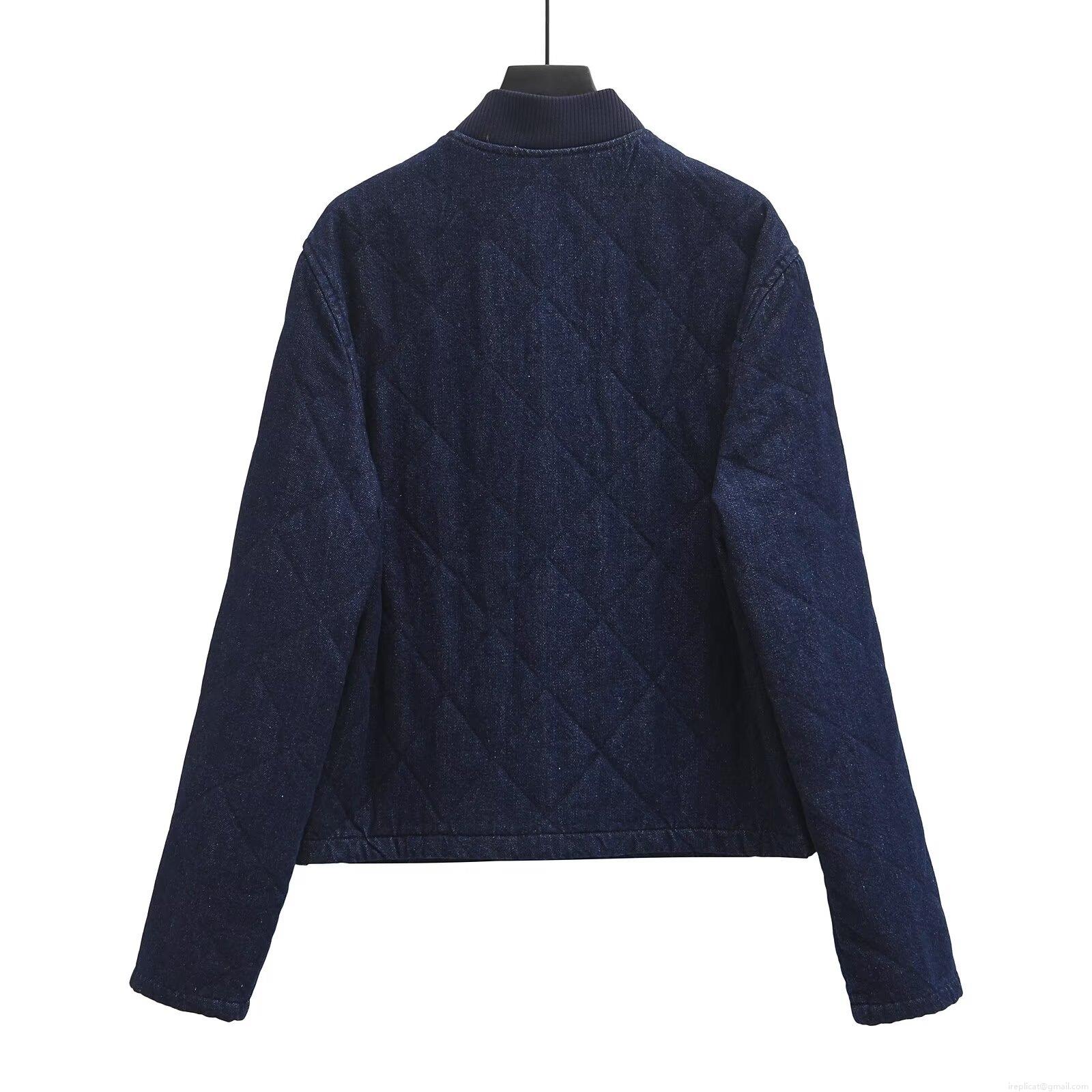 Women's Vintage Diamond Quilted Denim Padded Jacket Longline Metal Button Up Casual Streetwear Denim Coat With Polyester Filling For Autumn Winter