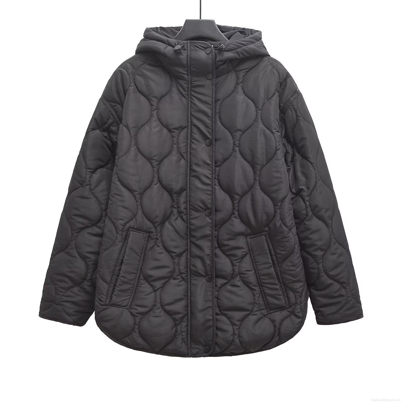 Women's Winter Hooded Onion Quilted Padded Jacket Mid-Length Polyester Cotton Filled Windproof Parka Coat with Zipper and Buttons for Streetwear Casual Warm Outerwear