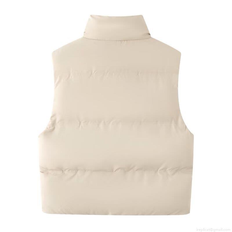 Women's Puffer Vest Sleeveless Padded Gilet Stand Collar Zip Up Quilted Waistcoat With Drawstring Hem Solid Color Streetwear For Autumn Winter