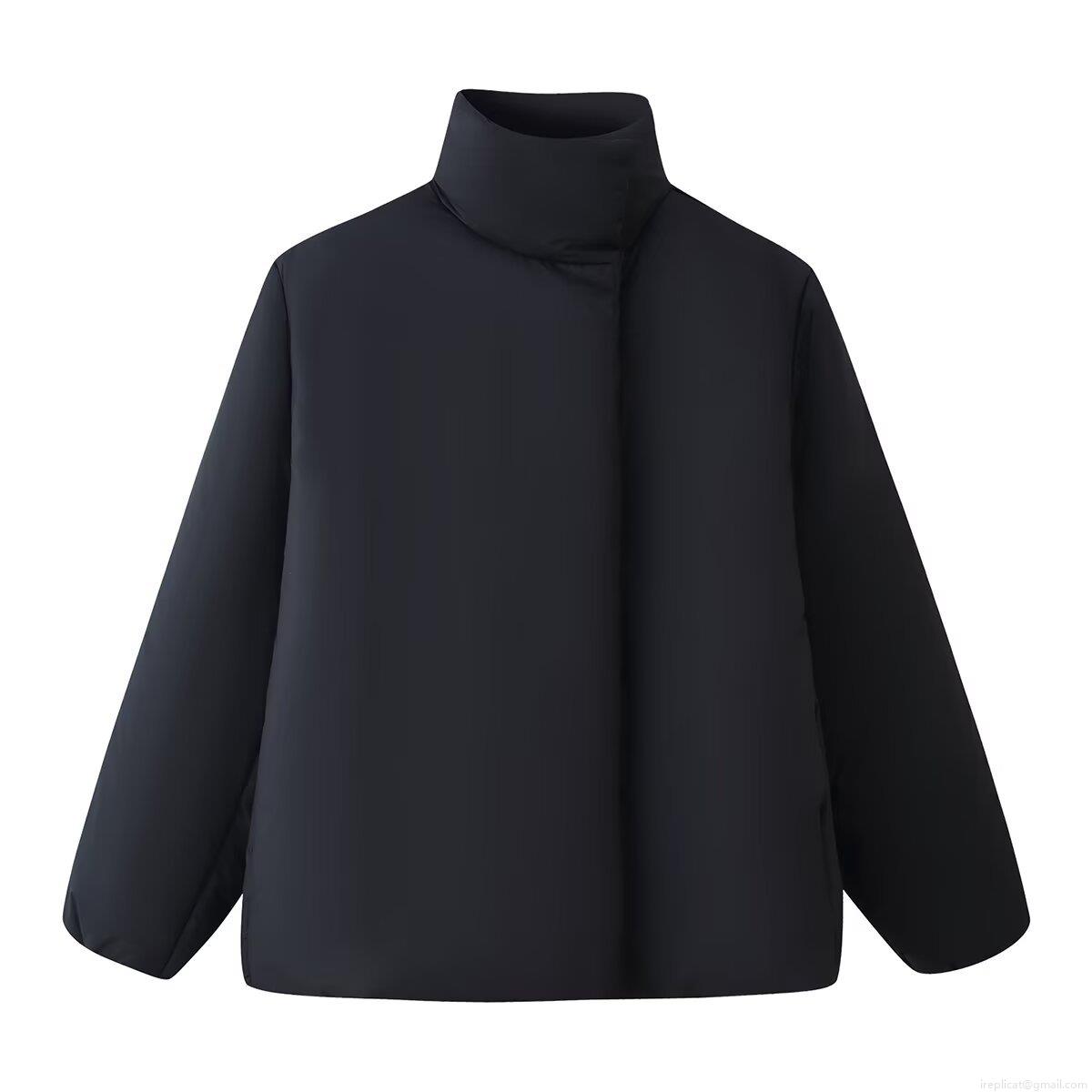 Women's Puffer Cotton-Padded Jacket Polyester Stand Collar Hidden Snap Loose Fit Outerwear Coat for Winter Street Style Women Long Sleeve Warm Jacket Solid Color Windproof Thick Padded Parka