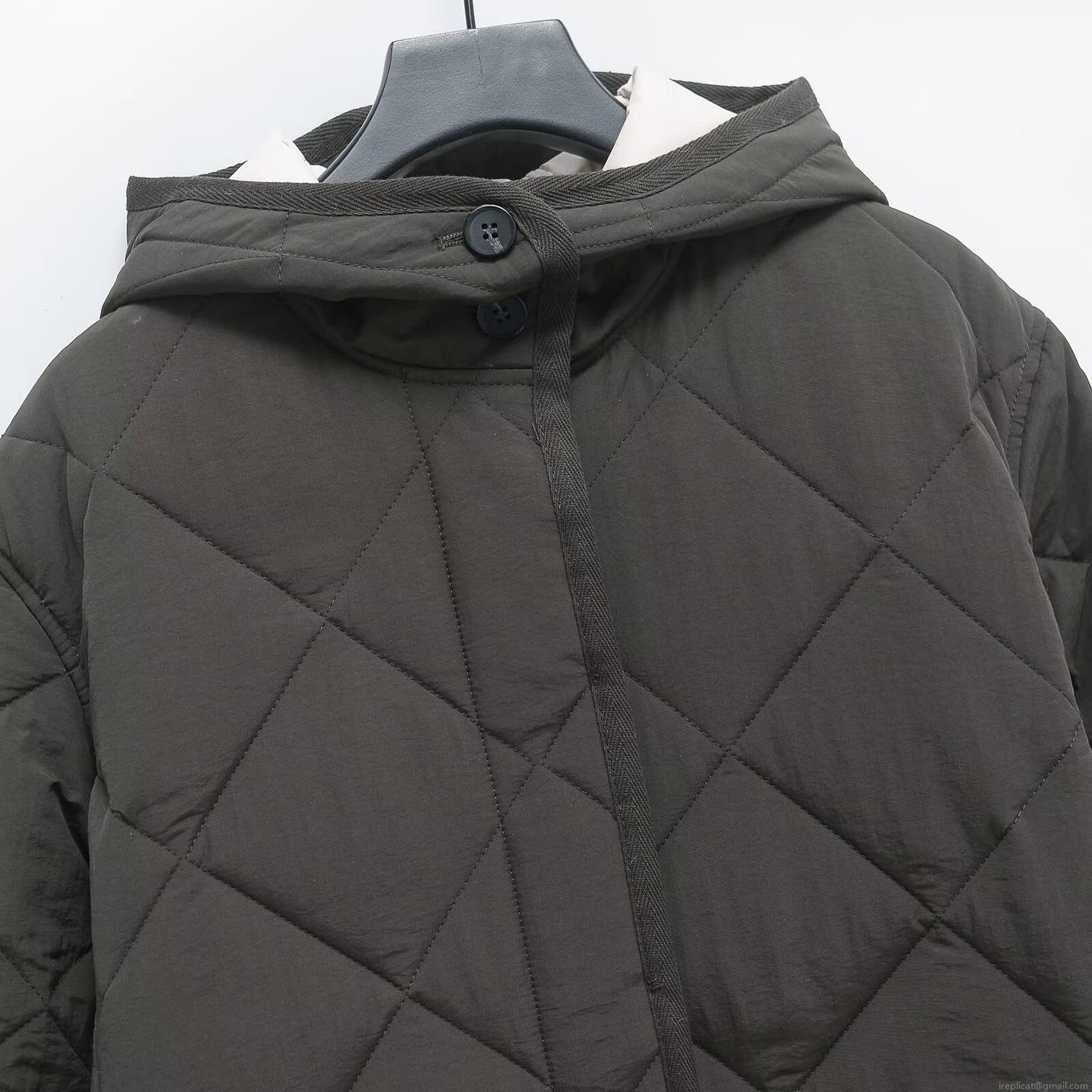 Women's Long Hooded Diamond Quilted Coat Winter Warm Loose Single Breasted Padded Puffer Jacket Outerwear with Side Slits