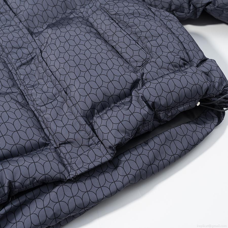 Women's Fashion Geometric Print Quilted Puffer Jacket Casual Winter Hooded Cotton Padded Coat With Detachable Hood Warm Loose Fit Outerwear