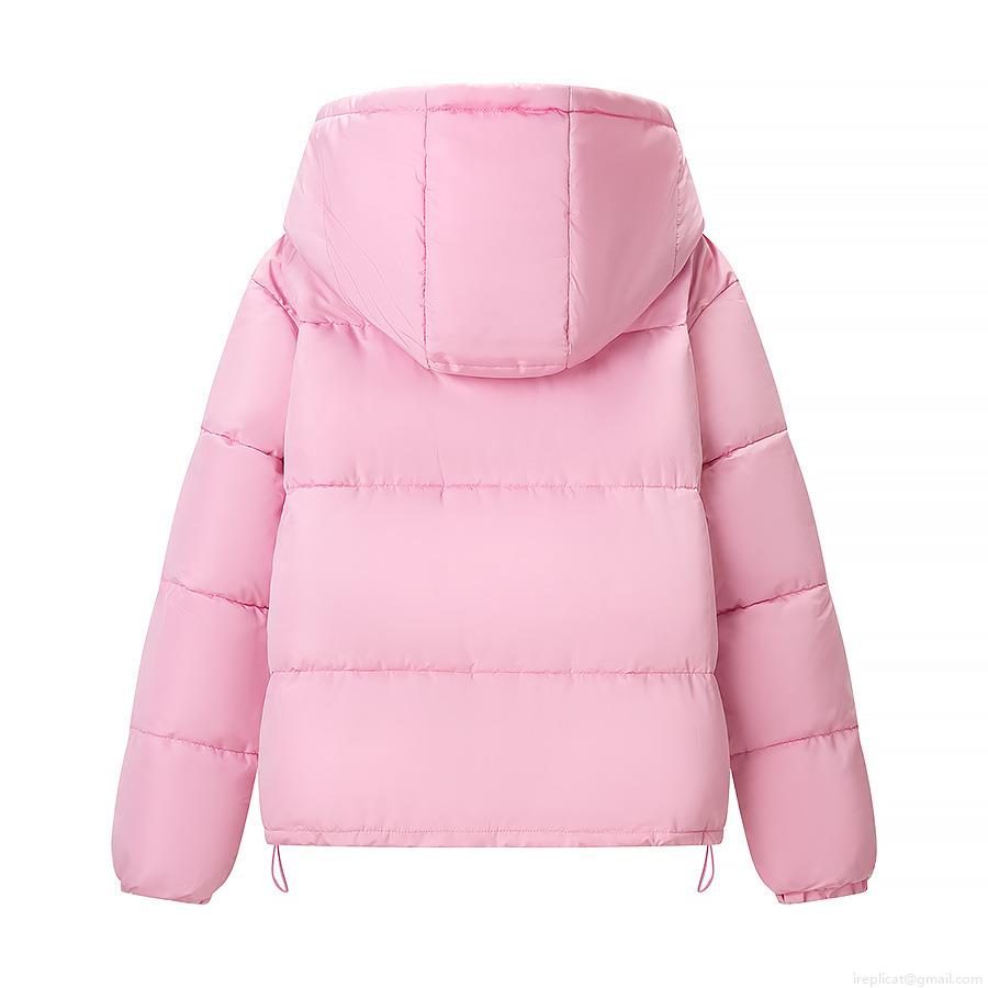 Women's Hooded Winter Puffer Jacket Sweet Macaron Color Loose Fit Padded Coat Warm Quilted Outerwear With Drawstring Hem Full Zip Parka For Daily Travel