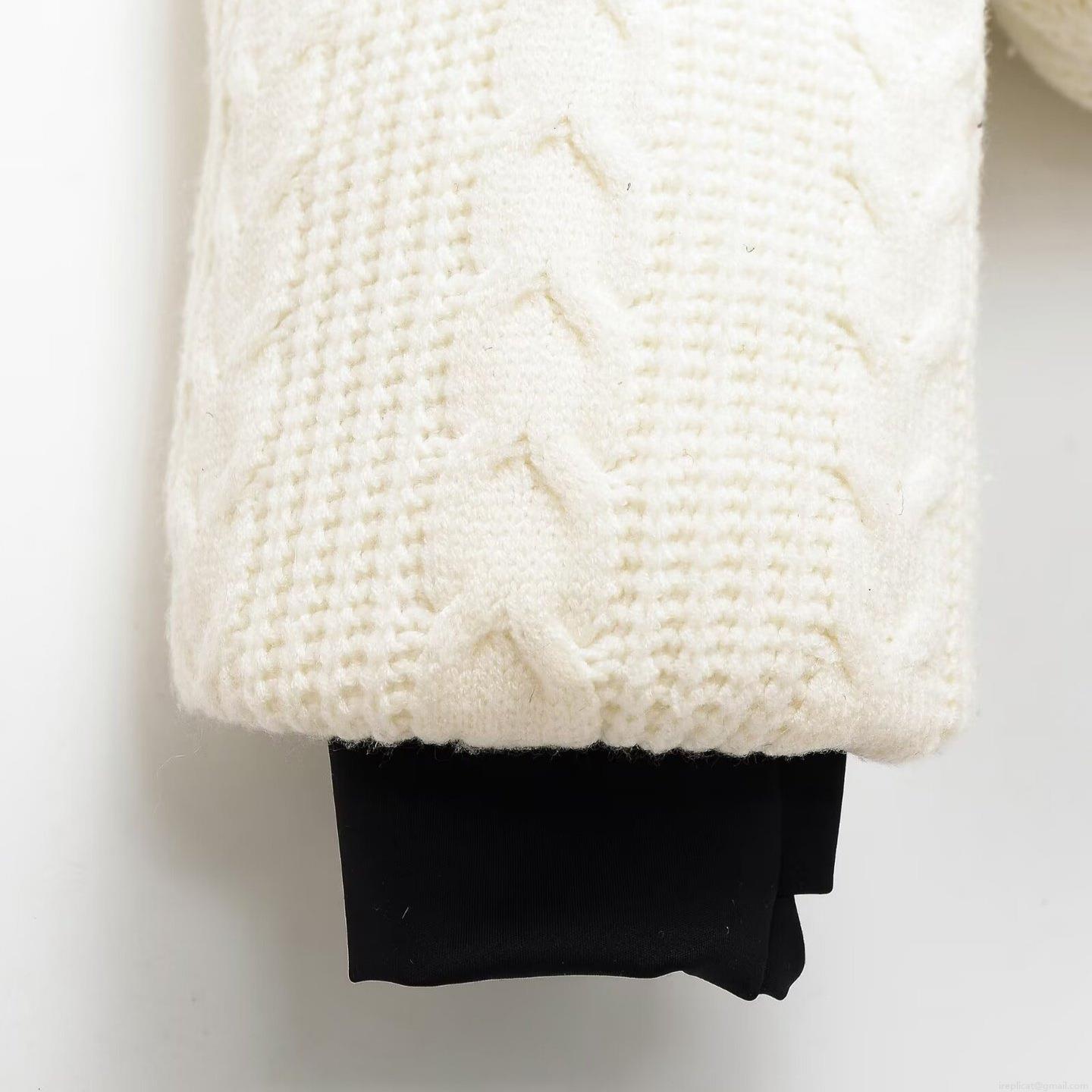 Women's Casual Puffer Jacket Thick Warm Polyester Padded Coat With Cable Knit Texture High Stand Collar Windproof Ski Wear For Winter Women White Black Zipper