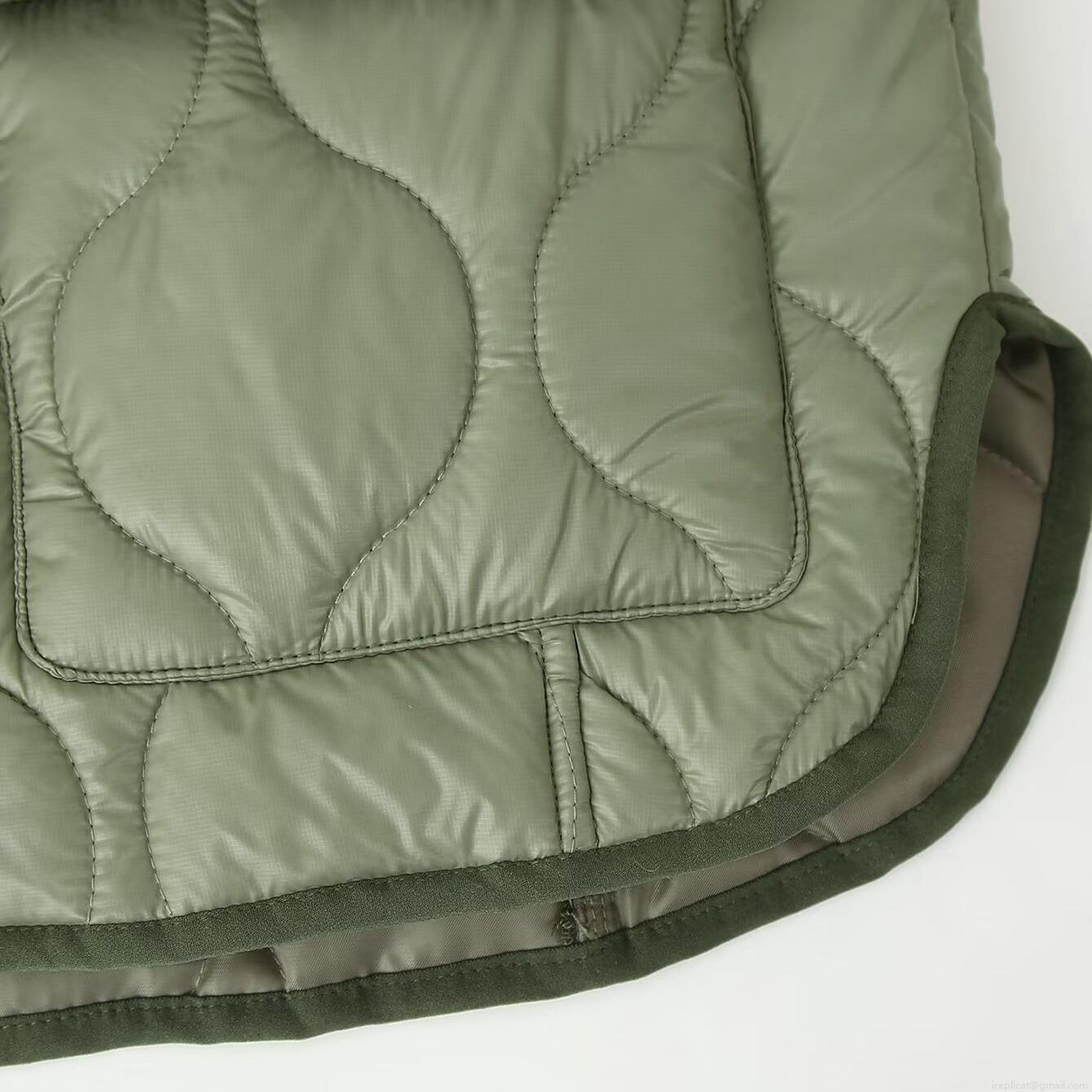 Women's Quilted Jacket 100% Polyester Long Sleeve Wave Quilted Round Neck Single Breasted Coat Loose Casual Mid-length Warm Outerwear For Winter Daily Lightweight Padded Jacket