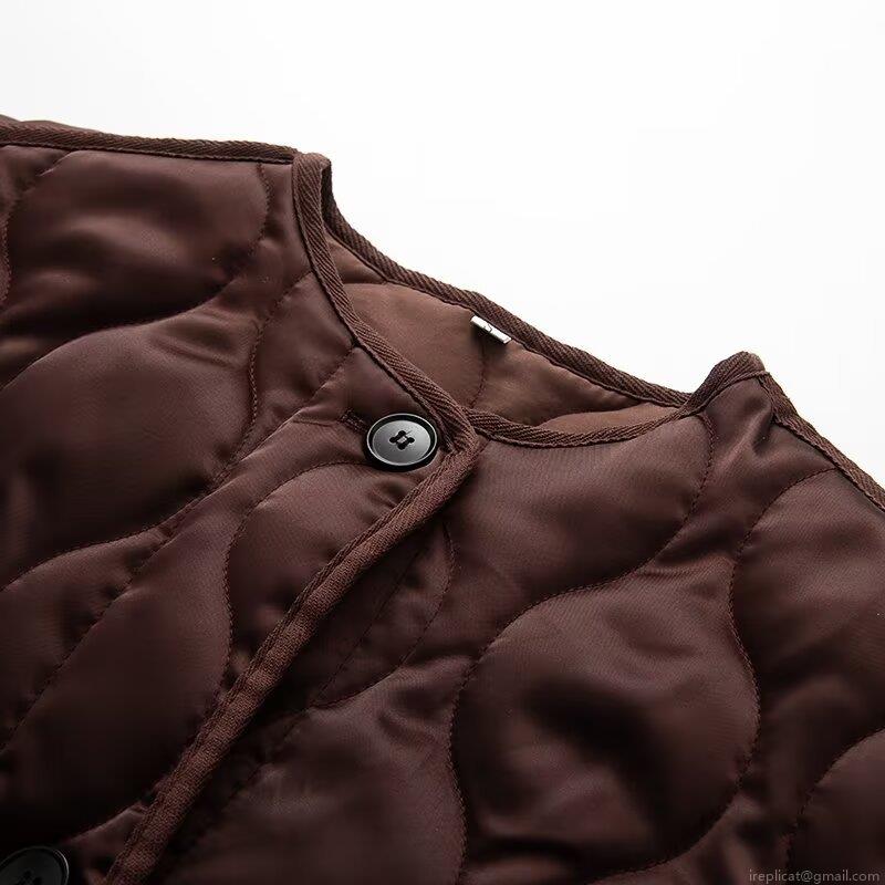 Women's Satin-like Quilted Padded Jacket Onion Pattern Round Neck Loose Fit Single Breasted Coat With Pockets Casual Daily Winter Outwear