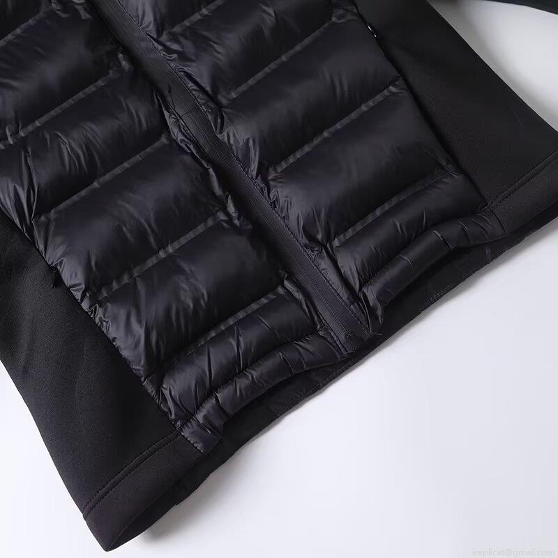 Women Casual Hooded Cotton Padded Parka Jacket Polyester Spandex Quilted Patchwork Long Sleeve Full Zipper Windproof Warm Coat For Daily Outdoor Winter
