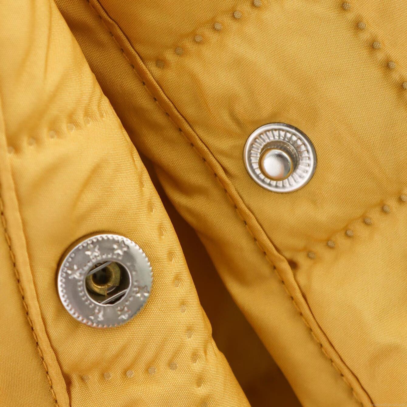 Women's Casual Quilted Jacket Lightweight Polyester Diamond Pattern Padded Outerwear With Metal Buttons Pockets Round Neck Long Sleeve Warm Coat For Women