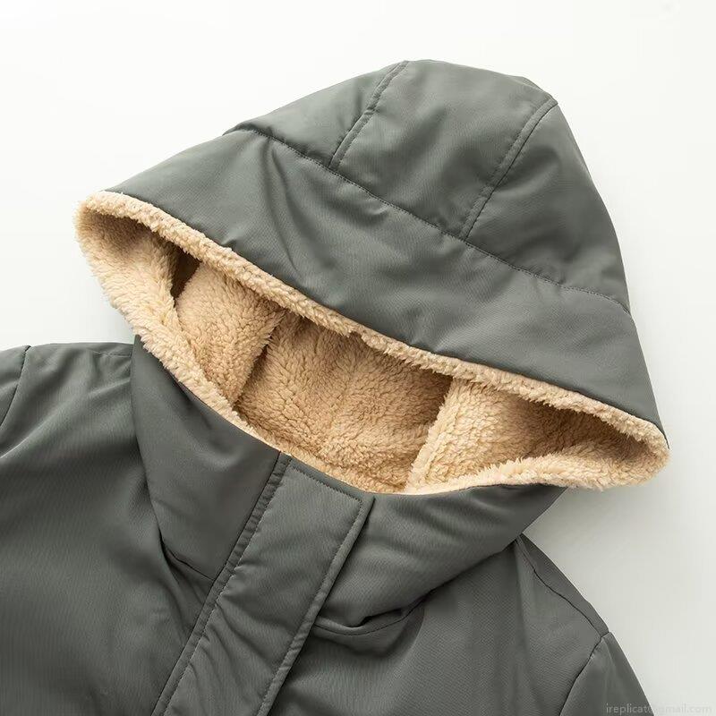 Women's Loose Casual Hooded Parka Coat With Thick Sherpa Fleece Lining Long Sleeve Windproof Polyester Cotton-Padded Jacket For Winter Daily Outdoor Wear
