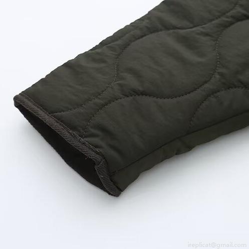 Women's Casual Quilted Jacket Polyester Spandex Color Block Wave Pattern Padded Coat Round Neck Single Breasted Warm Outerwear For Women Daily Wear