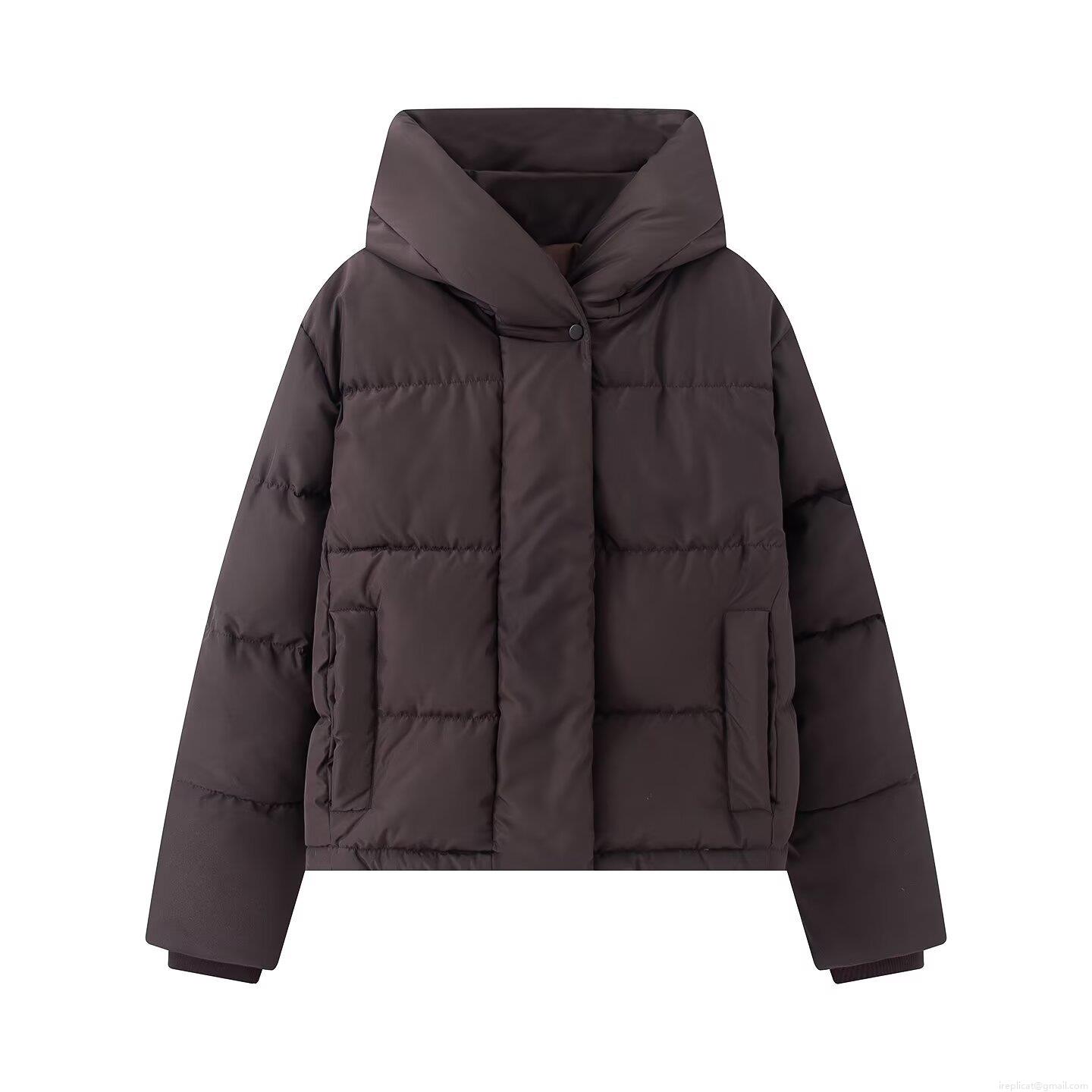 Women's Winter Puffer Jacket Hooded Thick Padded Coat Windproof Waterproof Short Outwear Loose Fashion Streetwear Casual Ladies Polyester Black Coffee Quilted Jacket
