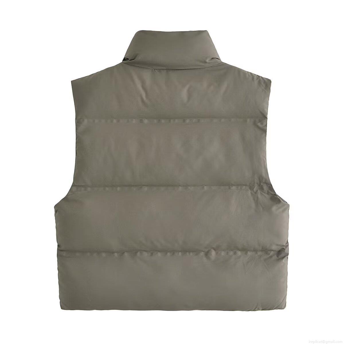 Women's Autumn Casual Loose Padded Vest Stand Collar Quilted Gilet Sleeveless Jacket Polyester With Imitation Silk Cotton Filling Lightweight Warm Puffer Waistcoat For Daily Outdoor Women Wear