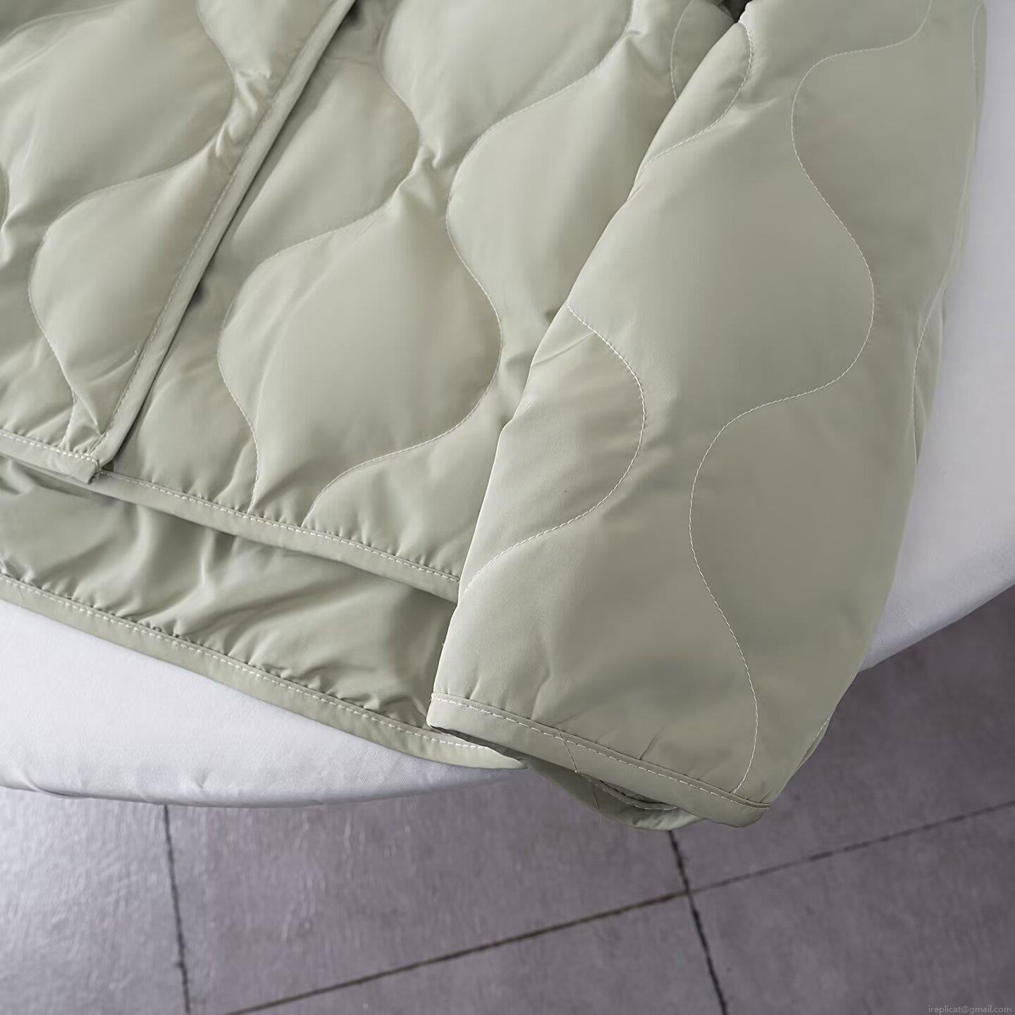 Women's Lightweight Quilted Jacket Diamond Gourd Pattern Cotton Padded Coat Casual Loose Long Sleeve Single Breasted Outwear For Autumn Winter