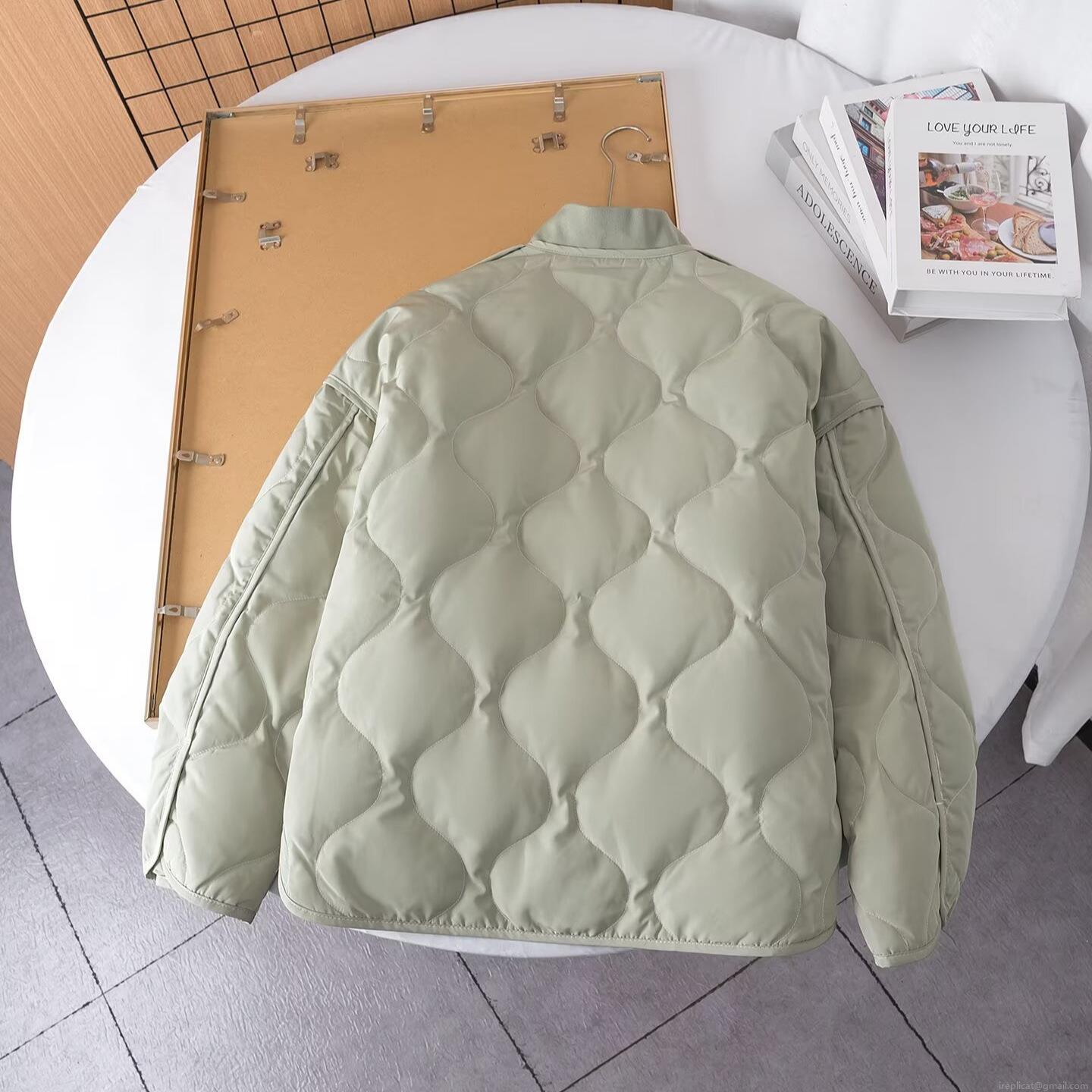 Women's Lightweight Quilted Jacket Diamond Gourd Pattern Cotton Padded Coat Casual Loose Long Sleeve Single Breasted Outwear For Autumn Winter