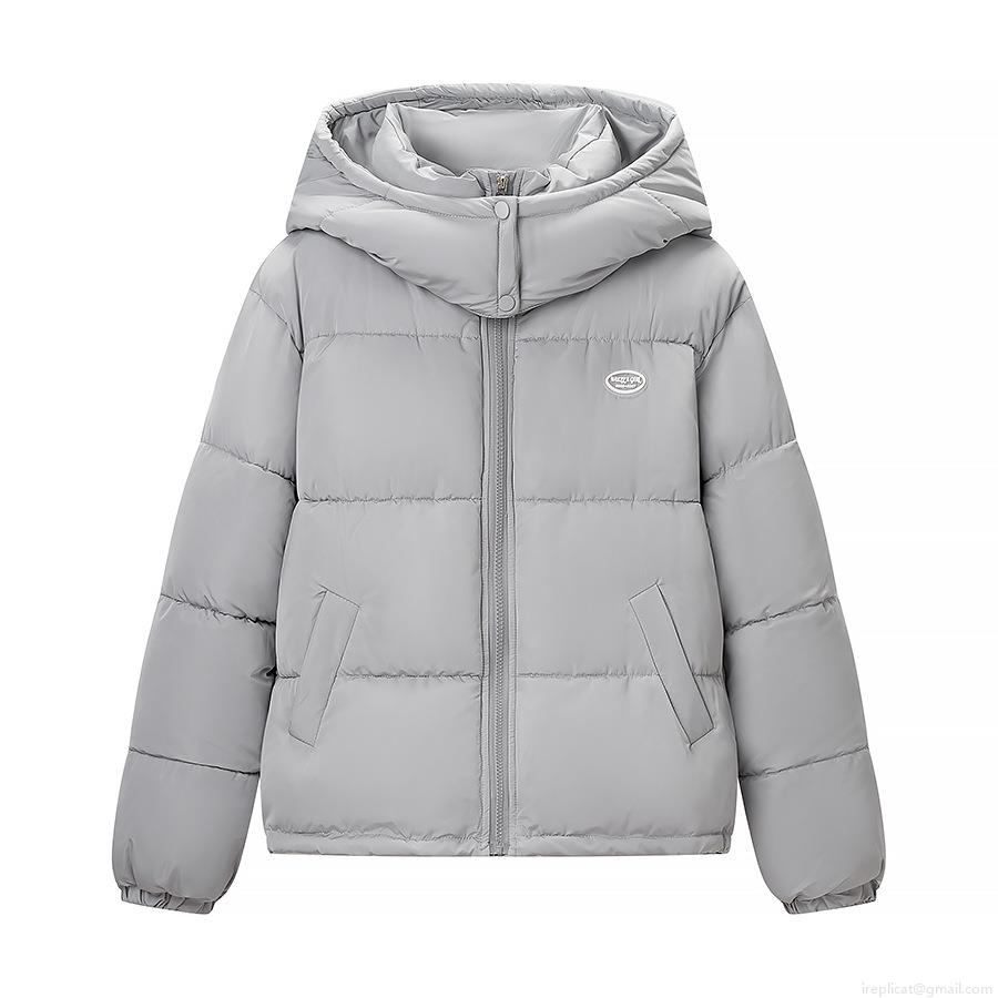 Women's Short Hooded Puffer Jacket Casual Windproof Cotton Padded Coat Winter Warm Quilted Outerwear With Zipper For Ladies Daily Wear