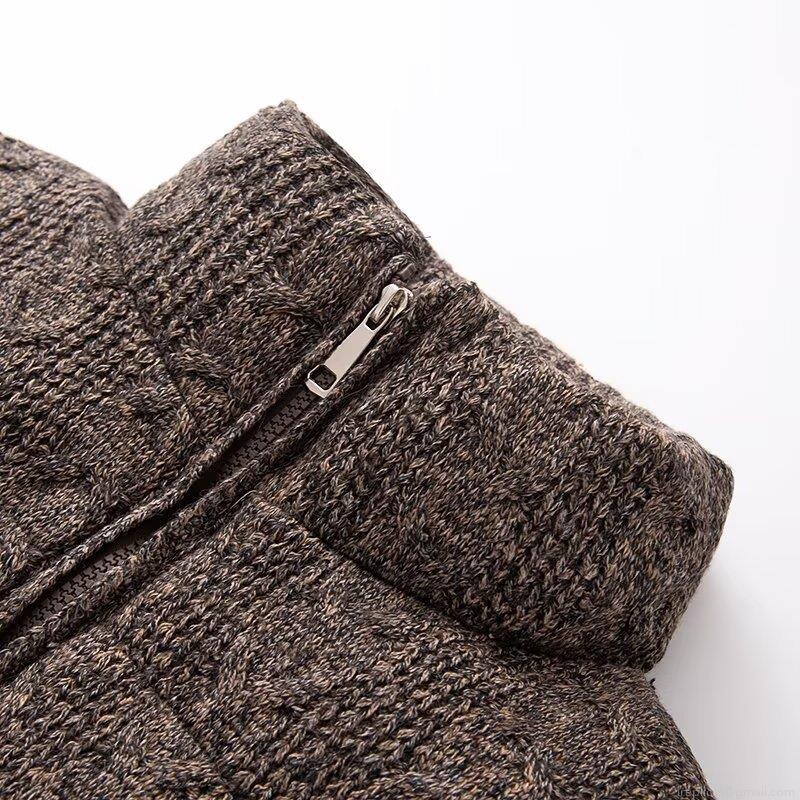 Women's Knit Texture Puffer Jacket Warm Cotton Padded Coat With Stand Collar Zip Up Thick Cable Knit Outerwear For Winter Casual Lady