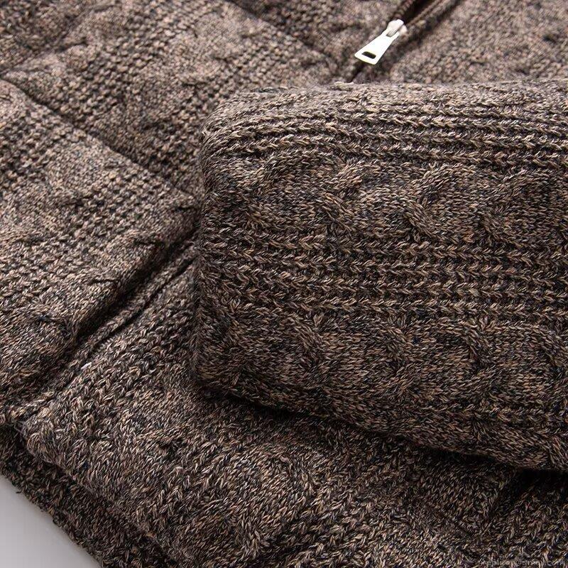 Women's Knit Texture Puffer Jacket Warm Cotton Padded Coat With Stand Collar Zip Up Thick Cable Knit Outerwear For Winter Casual Lady