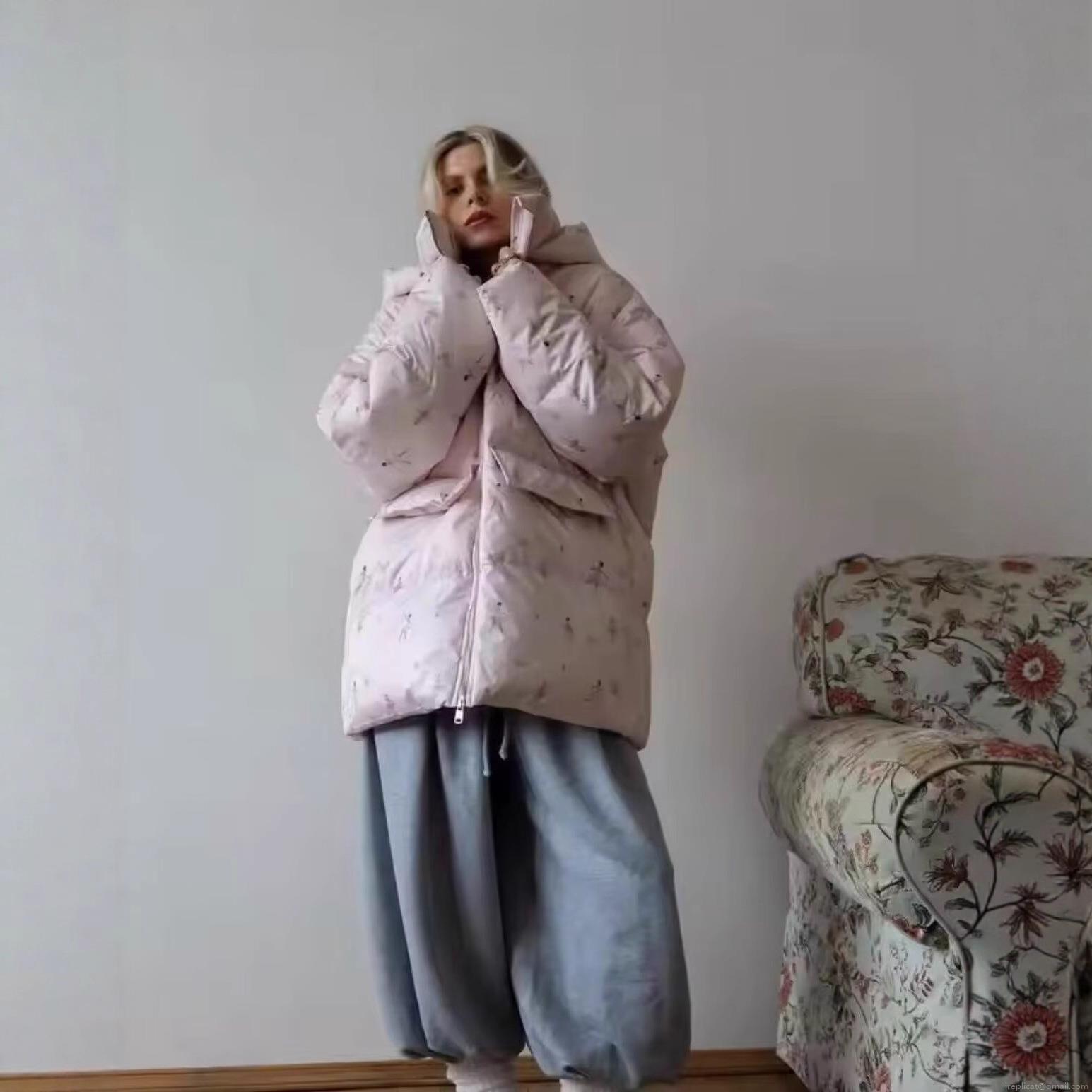 Women's Vintage Floral Printed Hooded Padded Jacket Oversized Cotton Blend Quilted Warm Winter Coat With Full Zip Outwear