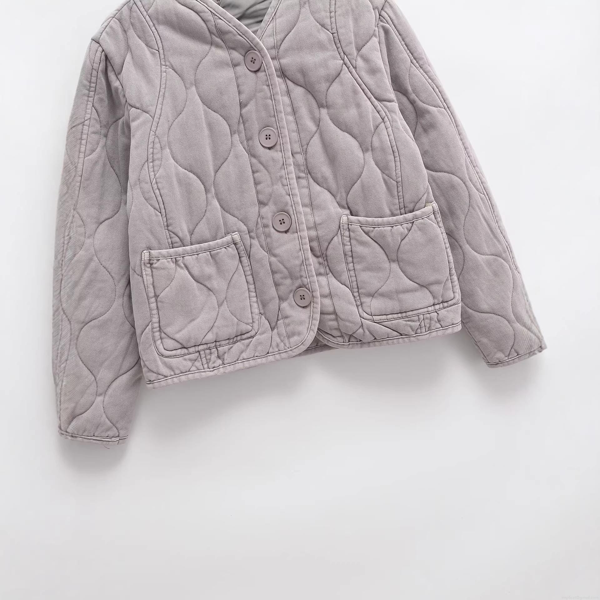 Women's Lightweight Quilted Jacket Long Sleeve Onion Quilted Padded Outerwear Cotton Polyester Blend Button Down Casual Warm Coat for Women